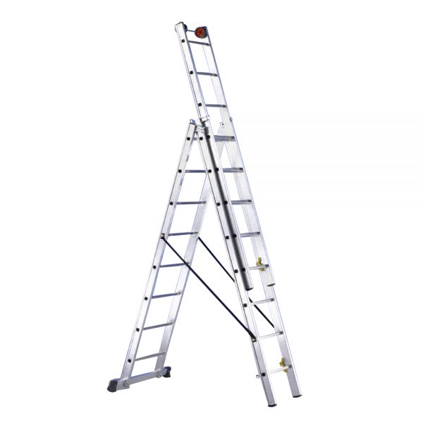 ESCALERA DE ALUMINIO PROFESIONAL DE TRES TRAMO – SEURO E3 <br>(ref. 007 010 041)